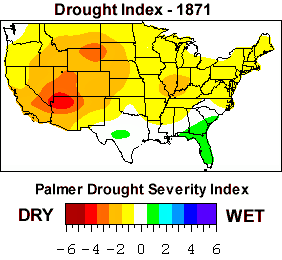 Map of Drought Index for 1871