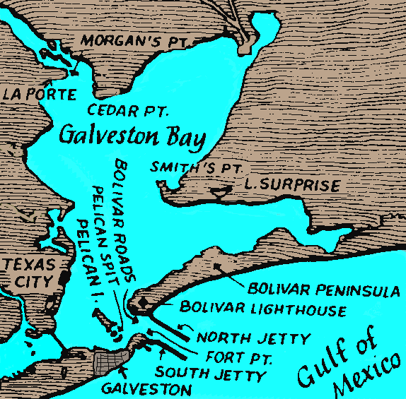 Galveston Area Map