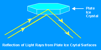 Light Reflection from Ice Crystals