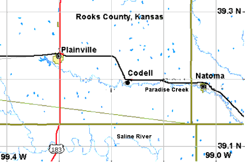 Map of Codell Kansas area