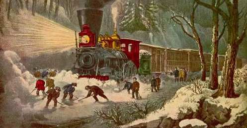 Snowbound Train by Currier and Ives