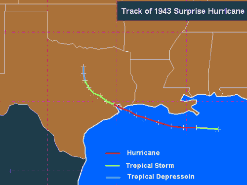 Track of 1943 Surprise Hurricane
