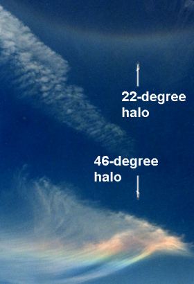 22deg and 46 deg halo fragments