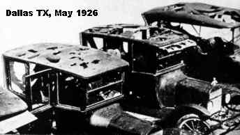 Hail damage to autos, 1926