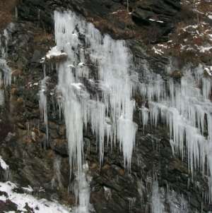 Icicles on hillside. Courtesy NOAA